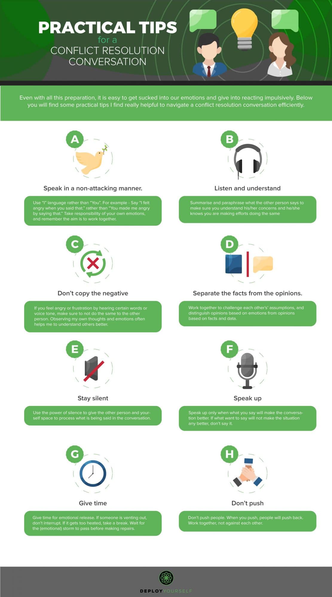 Infographic - Tips For Making A Conflict Resolution Conversation More Effective