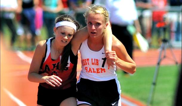 Arden McMath and Meghan Vogel Finishing Their Race Together