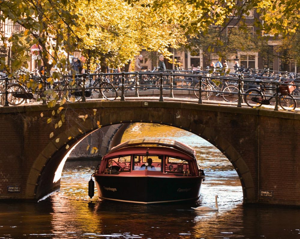 Taking A Break Beside a Canal in Amsterdam