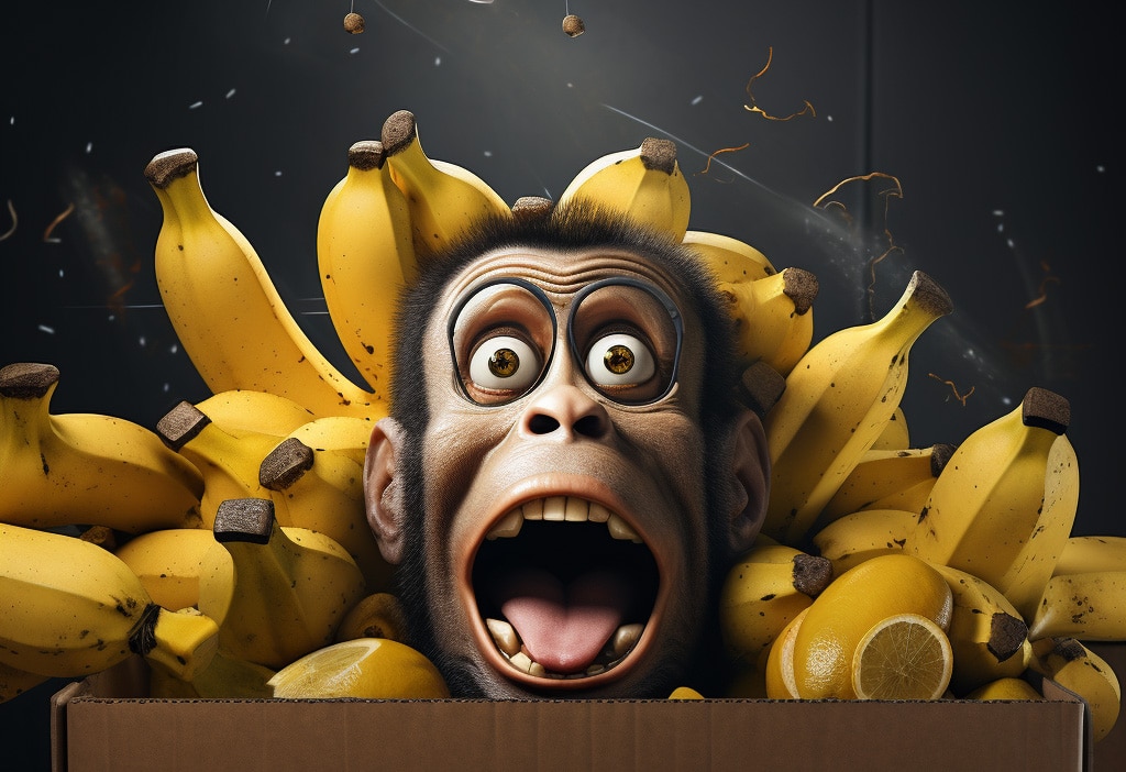 monkey trapped chasing the bananas