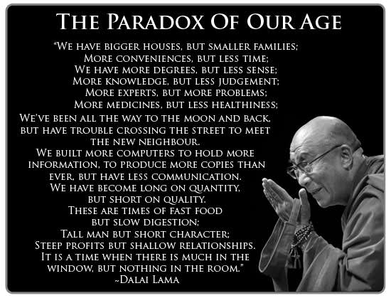 Without balance, this paradox becomes a reality Without balance, this paradox becomes a reality