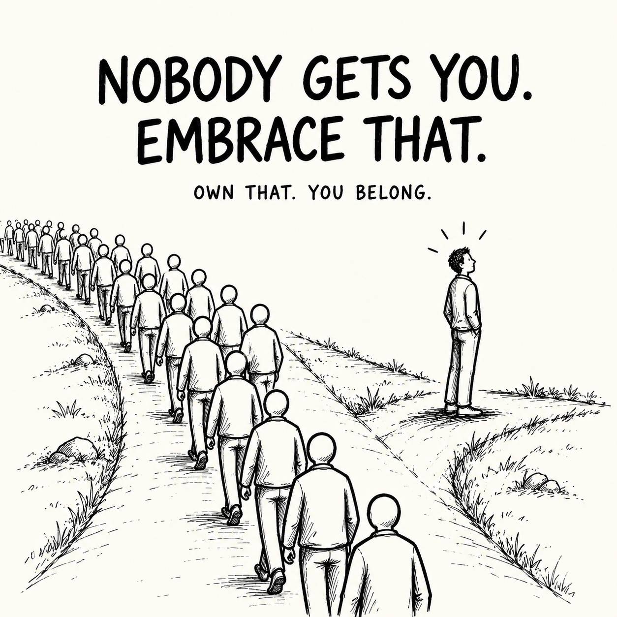 Nobody Gets You. Embrace That. Own That. You Belong.