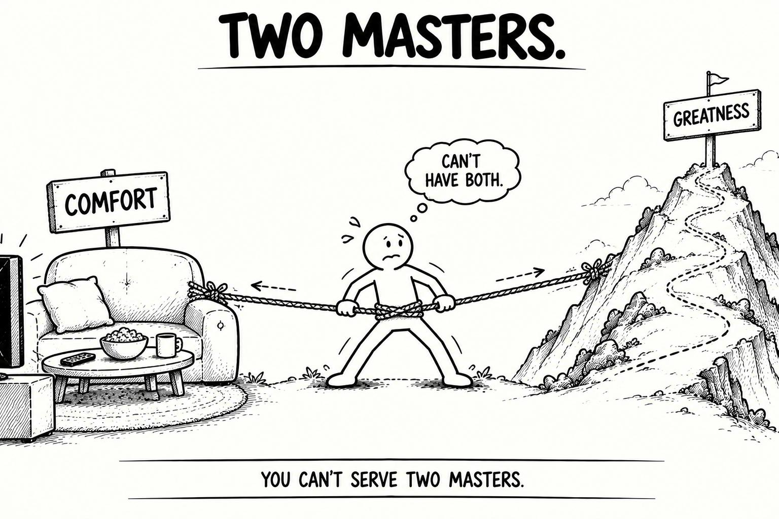 Two masters: comfort or greatness